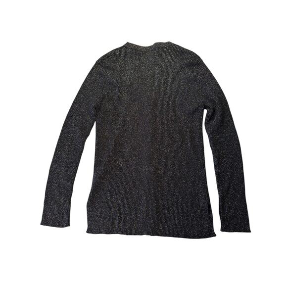 NWOT Metallic Ribbed Cardigan Sweater – Black Sparkle – Size L NYE HolidayParty - Picture 4 of 7